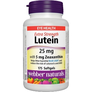 Webber Naturals Зрение - Лутеин 25 mg + Зеаксантн 5 mg, 175 софтгел капсули (5556 WN)