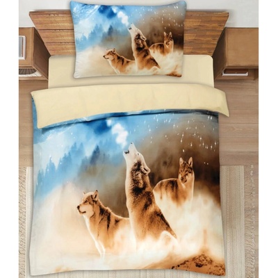TiaHome 3D obliečky polycotton Vlk 200x140 90x70