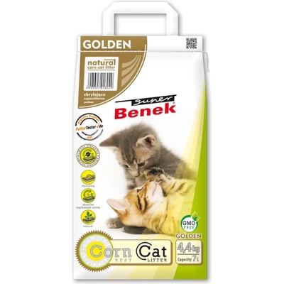 Super Benek 7л Corn Cat Golden Super Benek, постелка за котешки тоалетни, на растителна основа