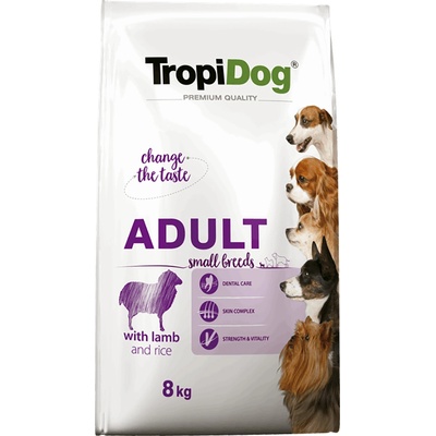 TropiDog 8kg Tropidog Premium Adult Small Lamb & Rice суха храна за кучета