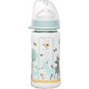 Nip Бебешко стъклено шише NIP - Flow M, 0 м+, 240 ml, boy (4000821350632) - ozone
