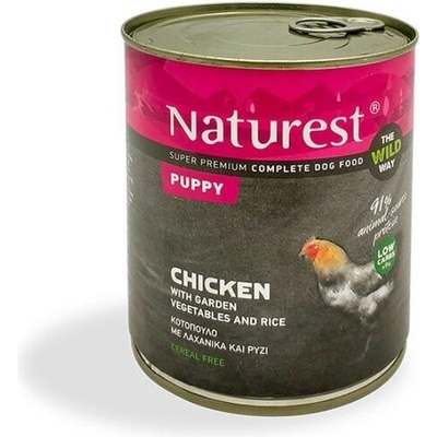 Naturest Puppy Chicken with Garden Vegetables and Rice консерва за куче 800gr