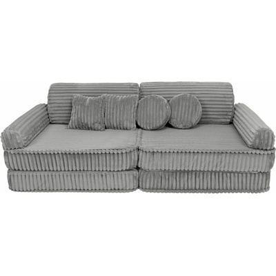 MeowBaby Churros detská modulárna pohovka Premium Moon Dust Grey