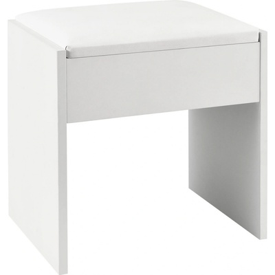 FurniGO - Taburetka Melly v bílé barvě s čalouněním – Zboží Dáma