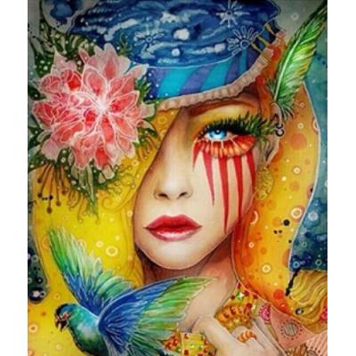 Norimpex - Puzzle Diamant painting: Colorful bird 30x40cm - 1 - 39 piese