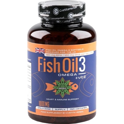 Cvetita Herbal Fish Oil 3 + Vitamin E 1000 mg [90 Гел капсули]