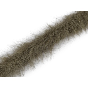 Všívacia odevná / dekoračná kožušina okrúhla šírka 5 cm - 1 m 5 zelená khaki