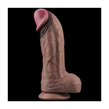 LoveToy 11" Dual Layered Silicone Cock XXL Brown