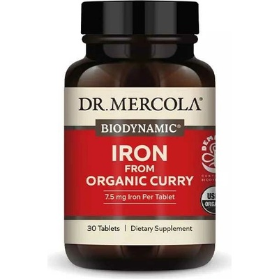 Dr. Mercola Železo z Curry 7,5 mg 30 tablet