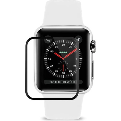 Artwizz CurvedDisplay Glass Protection - калено стъклено защитно покритие с извити ръбове за целия дисплея на Apple Watch 42мм (2012-2015) (черен-прозрачен)