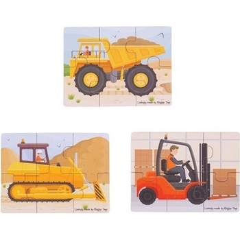 Bigjigs Toys 3v1 stavebné stroje