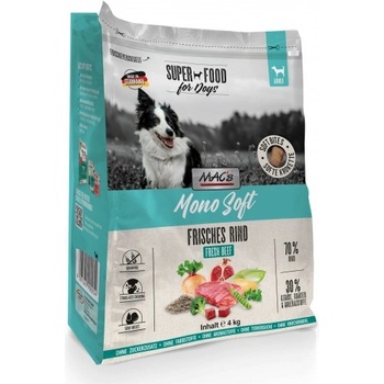 MAC's Mac’s Mono Soft FRESH Dog Adult GRAIN FREE - висококачествена ПОЛУ-ВЛАЖНА храна за пораснали кучета от средни и едри породи само един източник на животински протеин - ГОВЕЖДО, 4 кг - Германия - 90221
