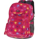 Easy batoh tříkomorový růžová s barevným potiskem