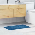 vidaXL Килимче за баня с антихлъзгаща повърхност Синьо 50 x 80 cm ПП (4019833)