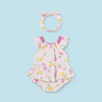 Image 1 of Mayoral Гащеризон трикотажен с диадем juicy за новородено момиче Mayoral с плодове