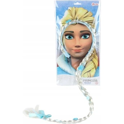 Čelenka s vrkočom 90cm Ľadová princezná na karte 35x18cmv sáčku