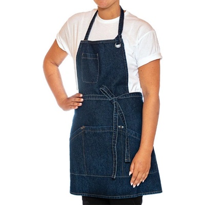 Le Chef Džínová gastro zástěra DE116 Indigo 91x71cm