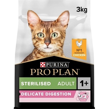 Pro Plan Cat Sterilised Delicate Digestion granule s vysokým obsahem kuřete 3 kg