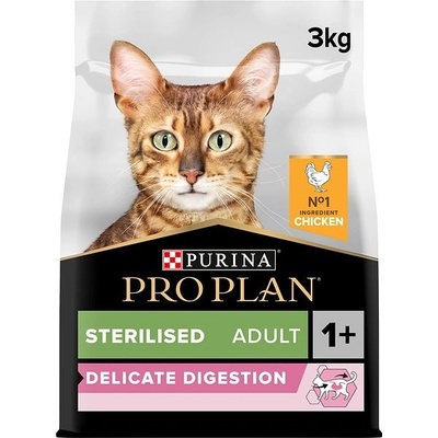 Pro Plan Cat Sterilised Delicate Digestion granule s vysokým obsahem kuřete 3 kg