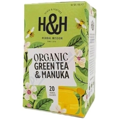 H&H Zelený čaj s medem Manuka BIO 20 x 2 g