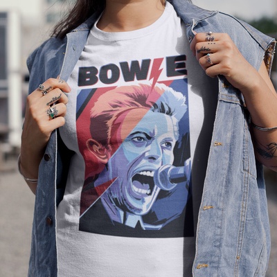 Tričko s potlačou DAVID BOWIE Dámsky biela