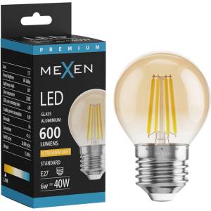 Mexen Vintis LED нажежаема жичка крушка E27, G45, 6W, Топла - 2200K, 600 lm, кехлибар (L156-E27-0622-50)