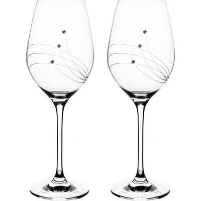 Swarovski Preciosa Bohemia Crystal bílé víno přátelská souprava paprsky 2 x 360 ml