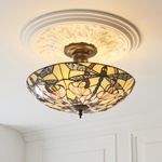 Endon Lighting 111892 - Елегантна плафониера в стил Тифани ASHTON, 3×E27 (10W), 230V, Ø 45 см (EN0680)