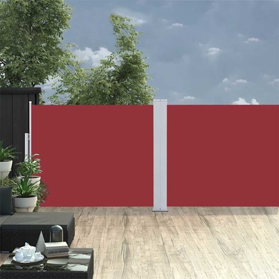 vidaXL Zatahovací boční markýza / zástěna 140 x 1200 cm červená