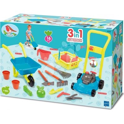 Écoiffier s košíkem a nářadím na zahradu 3v1 plus