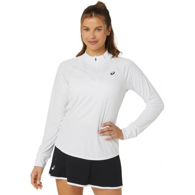 Asics Court Long Sleeve 1/2 Zip Top brilliant white