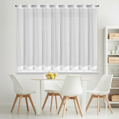 Záclona LUISA na dekoračných krúžkoch 400x160 cm - biela
