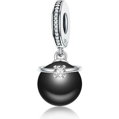 P&J Jewellery Stříbrný visací přívěsek Perla oceánu SB26 Barva Černá