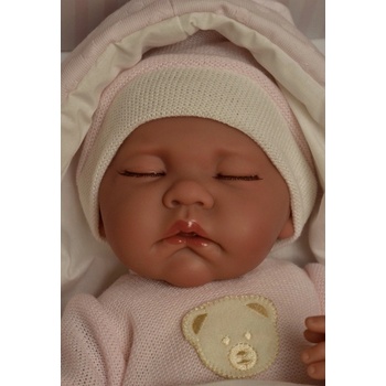 Antonio Juan Realistické miminko- spící holčička Luna ve spacím pytli