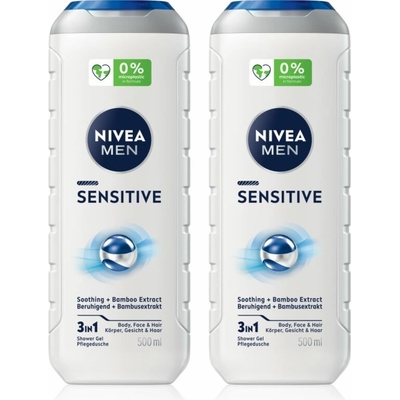 Nivea Men Sensitive sprchový gel 2x 500 ml – Zboží Dáma