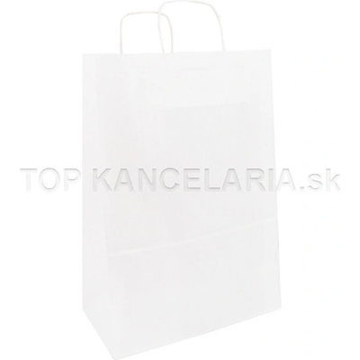 Papierová taška s krútenou rúčkou 35x14x26cm biela Biela