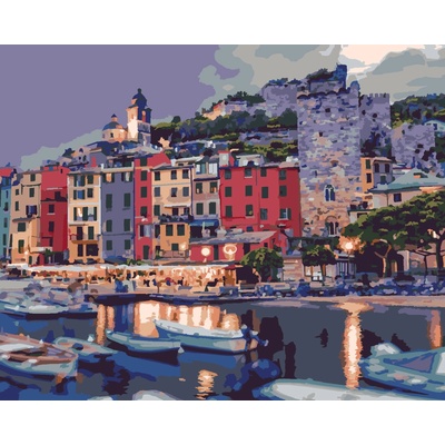 ZUTY Malování podle čísel PORTOVENERE V ITÁLII Rozměr 80 x 100 cm Rámování vypnuté plátno na rám
