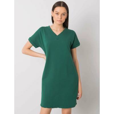 Rue Paris Dress-RV-SK-6757.39P dark green