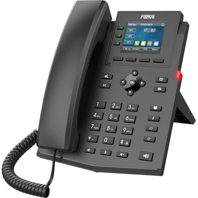 Fanvil VoIP телефон Fanvil X303G, 2.4" 320x240 цветен дисплей, 4 SIP акаунта, 9 линии, 2x 10/100/1000 Mbps LAN порта, PoE, черен (X303G)