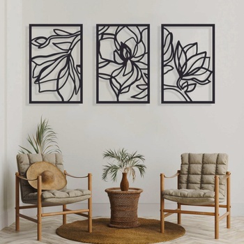 Decono Метална Декорация Флорален tриптих