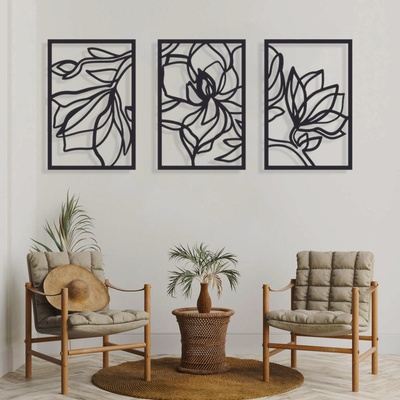 Decono Метална Декорация Флорален tриптих