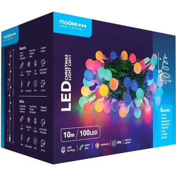 Modee Lighting LED vianočná reťaz 100 LED 10m multicolor bobule