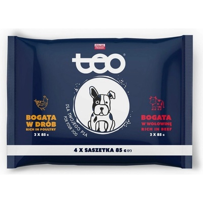 Teo Dog 2 x hydinové 2 x hovädzie 4 x 85 g