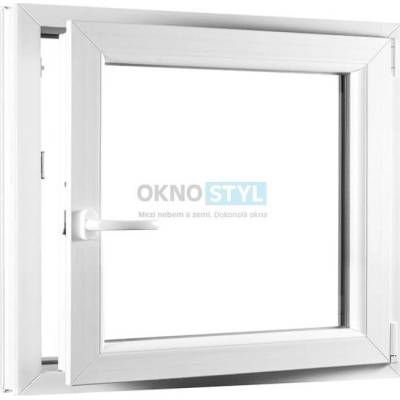 OKNOSTYL.cz jednokřídlé plastové okno otvíravo-sklopné pravé REHAU 8000 x 8000 mm Bílá