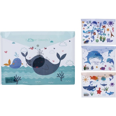Obálka plastová s drukem Mořský svět 36x26cm mix 945532