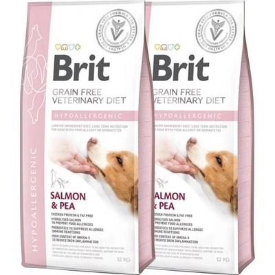 Brit Veterinary Diets GF dog Hypoallergenic 2 x 12 kg