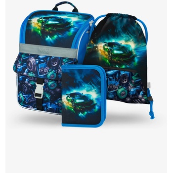 BAAGL Черен училищен комплект Zippy - куфарче, моливник, чанта Baagl Състезателна кола BAAGL | Cheren | Момичешки | ЕДИН РАЗМЕР