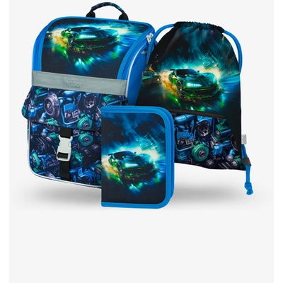 BAAGL Черен училищен комплект Zippy - куфарче, моливник, чанта Baagl Състезателна кола BAAGL | Cheren | Момичешки | ЕДИН РАЗМЕР