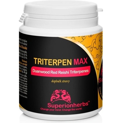 Superionherbs Triterpen Max extrakt z Duanwood Red Reishi 20 % triterpenů 90 tobolek