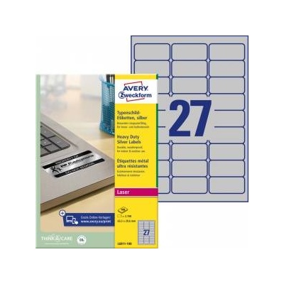 Avery Zweckform LABEL ZF L6011 63, 5X29.6 SILVER. E100 LABEL - L6011-100